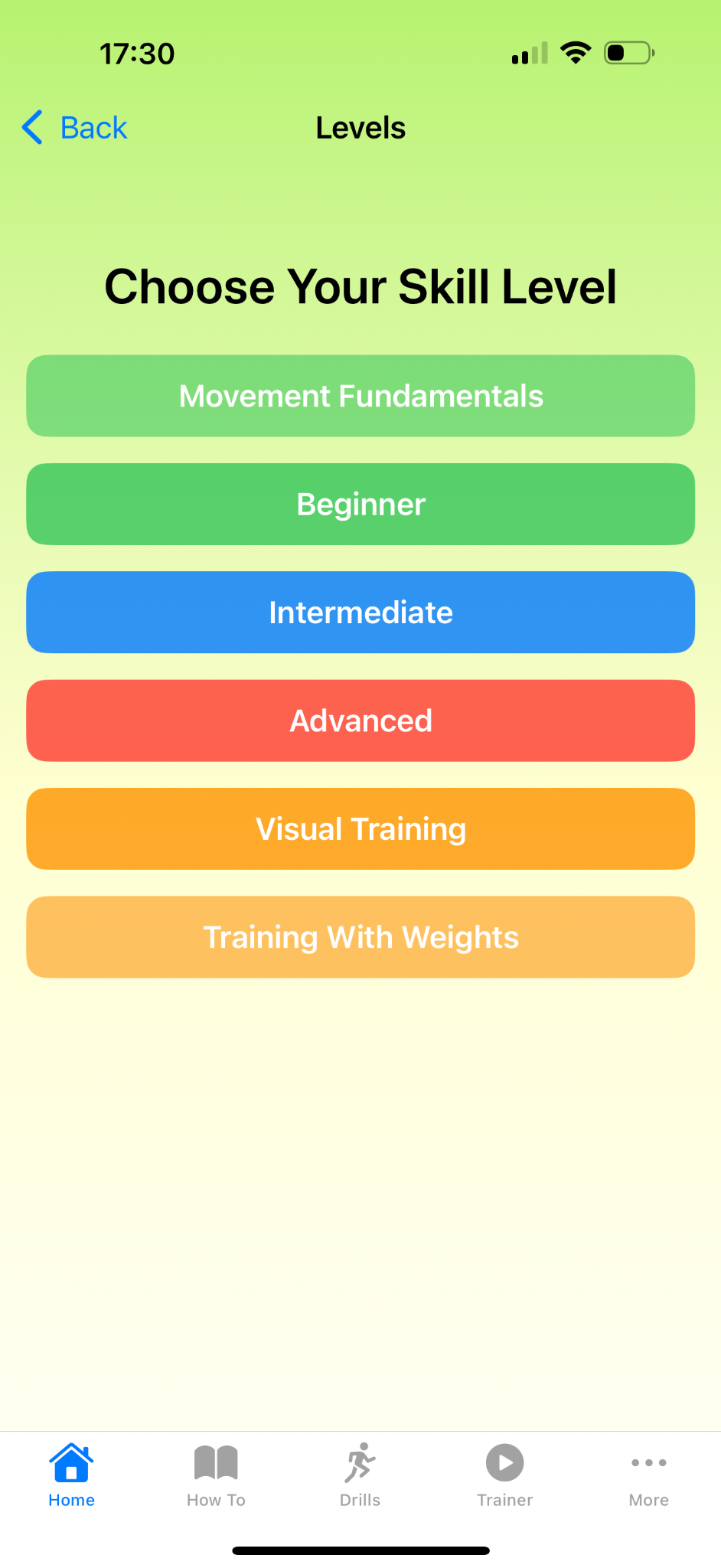 Levels: Movement Fundamentals through Advanced (plus Visual & Weights)