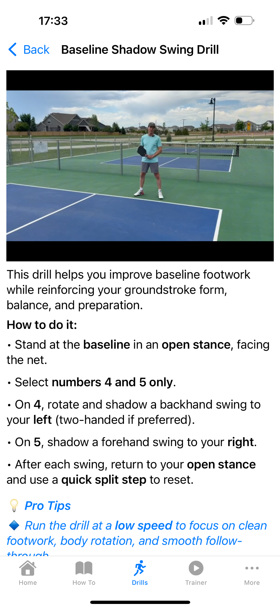 Drill detail: Baseline Shadow Swing — with instructions